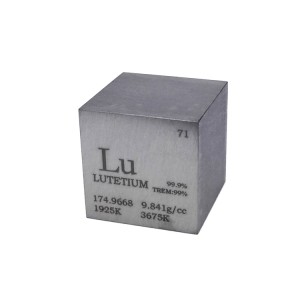 Rara tero materialo Lutecio metalo Lu-kubo CAS 7439-94-3