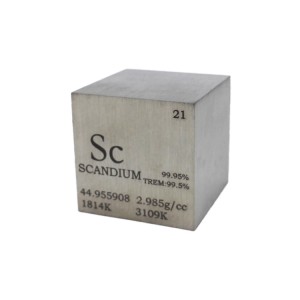 ئاز ئۇچرايدىغان يەر ماتېرىياللىرى Scandium مېتال Sc cube CAS 7440-20-2