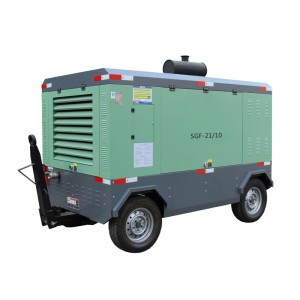 SGF-21/10 140kw air-cooling diesel screw air compressor manufacturer