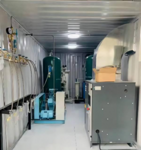 Containerized movable oxygen plant for hospital