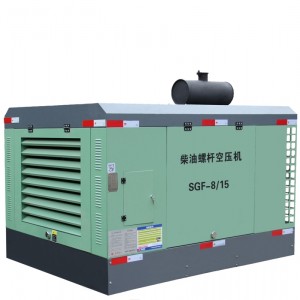 Diesel Driven Portable Screw Air Compressor Used for Drilling Sandblasting Industrial Use