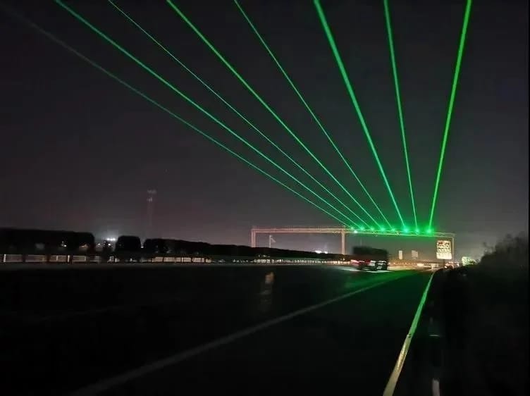 green laser beam