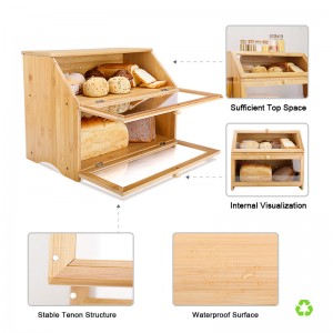 ERGODESIGN Large and Eco-Friendly Bamboo Bread Box for Kitchen Countertop
