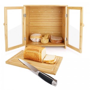 ERGODESIGN Bread Boxes with Double-Door Design and Movable Cutting Board