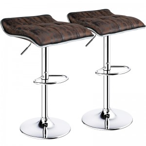 Backless Swivel Bar Stools with Adjustable Height and 360° Swivel Brown Bar Stools