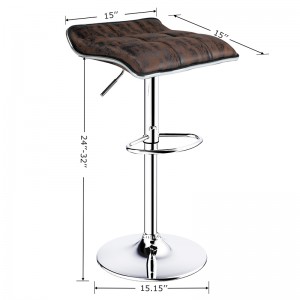 Backless Swivel Bar Stools with Adjustable Height and 360° Swivel Brown Bar Stools