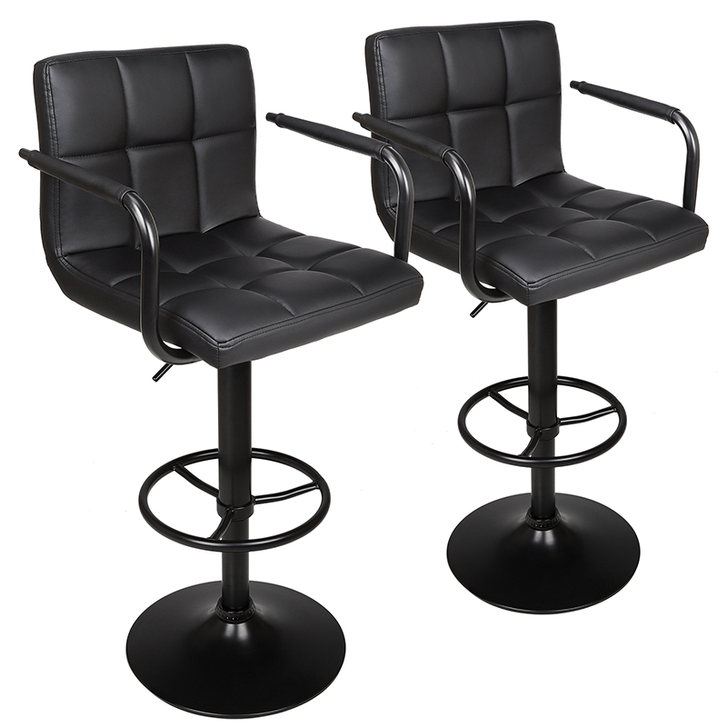 Wholesale OEM Hallway Bench Seat Factories Exporter –  ERGODESIGN Swivel Bar Stools with Backs and Arms and Black Base  – ERGODESIGN