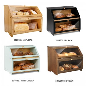 ERGODESIGN Large and Eco-Friendly Bamboo Bread Box for Kitchen Countertop