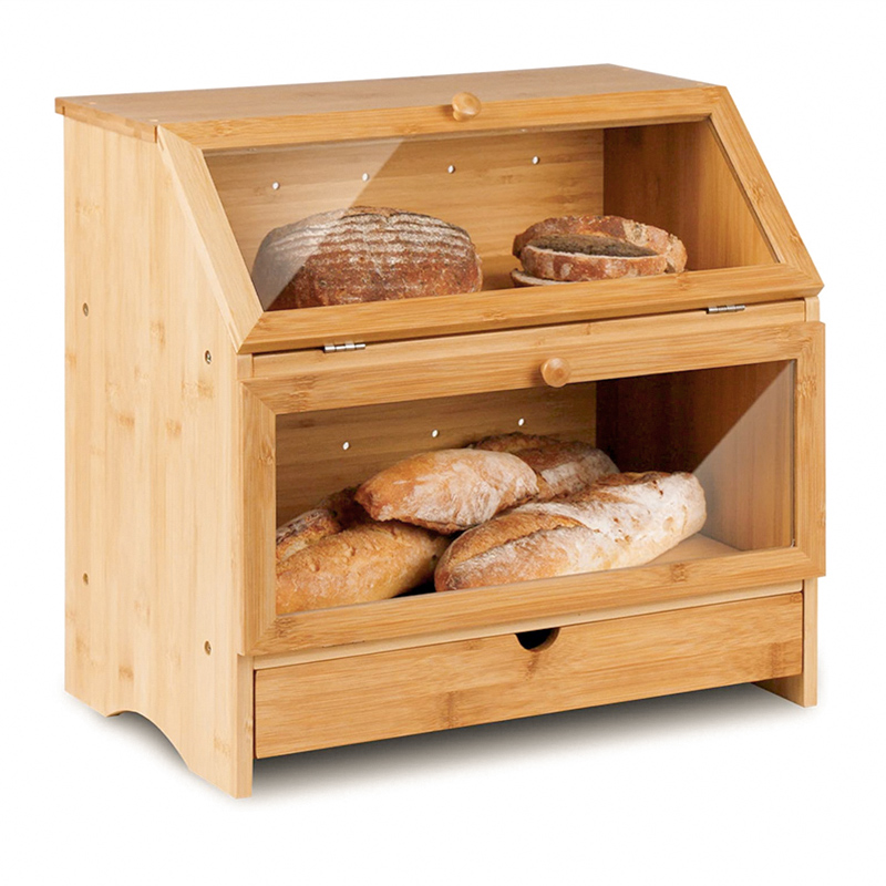 High-Quality OEM Bread Box For Kitchen Manufacturers Suppliers –  ERGODESIGN Double Layer Bread Box Container with Drawer  – ERGODESIGN