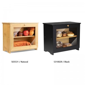 Double Bread Box with Flat Top Regular Size with 2 Layers