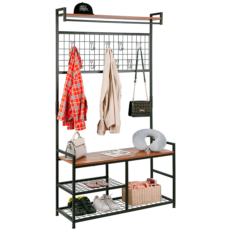 ERGODESIGN 3-in-1 Coat Rack with Shelf and Metal Grid Featured Image