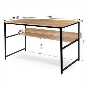 ERGODESIGN Large Nordic Home Office Desk and Study Table with L Shelf