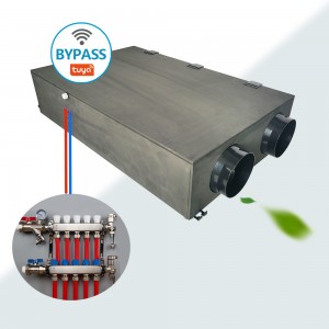 Rivotra mankany amin'ny rano Heat pump Energy ventilation system with bypass