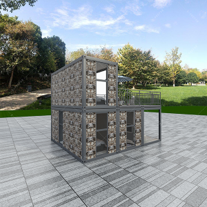 Greitas montavimas Modernaus dizaino plieninė konstrukcija Surenkamas mažas namas Konteineris namas Dviejų aukštų atostogų surenkamas namas