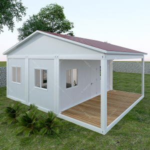 20 pėdų modernaus dizaino pritaikytas prabangus konteineris Maži namai Surenkamieji namai Moduliniai surenkamieji namai su smailiu stogu