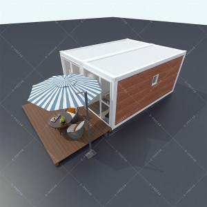 20 ft-os konténeres otthon – testreszabott elrendezés, előre vezetékezett, előre beépített moduláris otthon