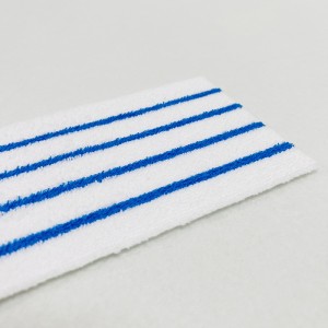 Super dekontaminaasjemooglikheid húshâldlike disposable mikrofiber flierreinigingsmoppads mei blauwe streep