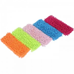 Microfiber Chenille Flat Floor Cleaning Mop Pads With Pocket