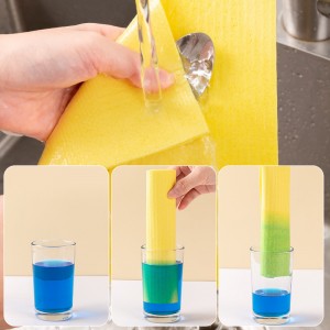 Есун сунѓер со биоразградливи влакна од целулозни влакна за повеќекратна употреба Сунѓерска крпа за садови за миење садови