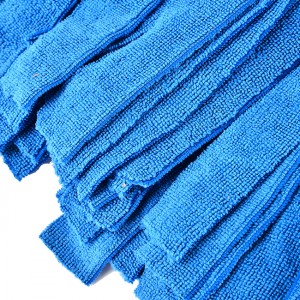 Testa di pulizia in microfibra con striscia blu di vendita calda con testa in plastica