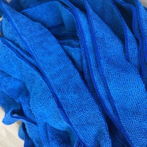 Vendita calda di striscia blu in microfibra per pulizia testa di mop cun testa di plastica