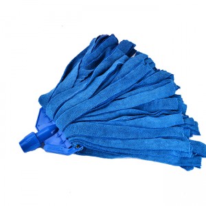 Hot Selling Blue Strip Microfiber Cleaning Mop Kepala Sareng Kepala Plastik