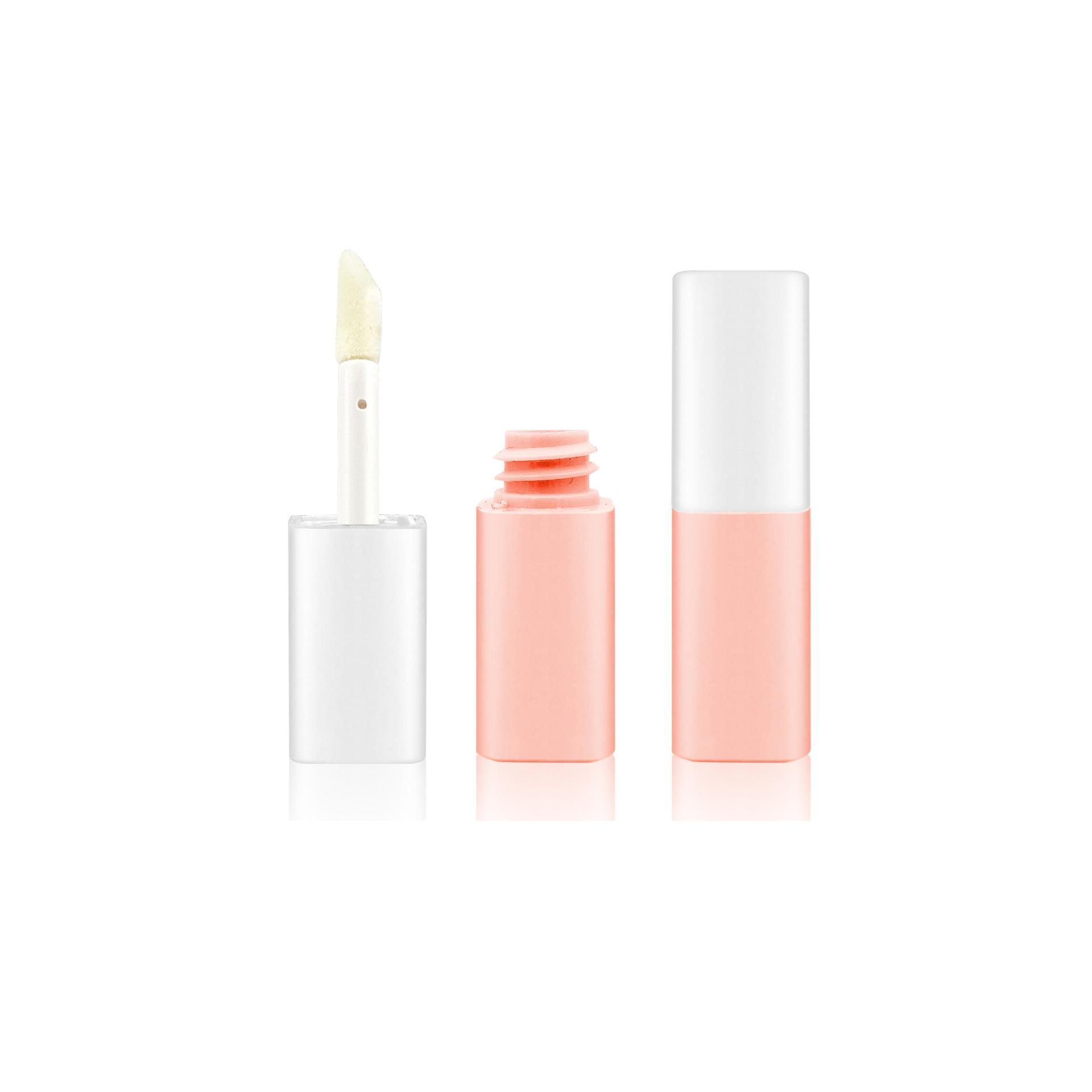 OEM Customized Lipstick Gold Tube - square mini cute Lipgloss Tube pink Frosted Types of bottle Lip Gloss Containers Matte Cap Fun Empty Lip Palette – EUGENG