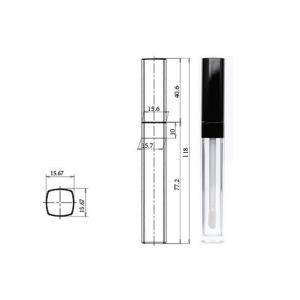 Tubo de brillo de labios líquido personalizado impreso mate cuadrado plateado brillo de labios en botella tubo de brillo de labios transparente