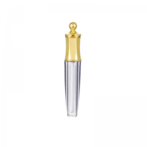 tubos de brilho labial transparente com tampa de ouro rosa varinha Estética bastante luxuosa, recipientes bonitos e únicos para brilho labial, embalagem de garrafa vazia personalizada