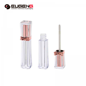 5ml unique empty lip gloss tubes with wand gold cap luxury fancy clear bottle for liquid lipstick containers cute packaging for lip gloss