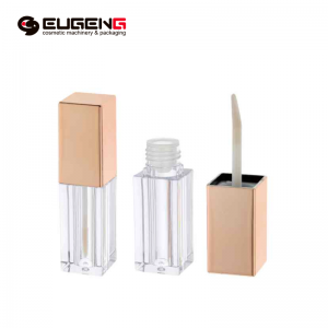 4ml Empty Mini Lip Gloss Tubes Square cases with gold Wand lip glaze Bottles lip oil packaging Cute unique tube for lipgloss Personalized containers