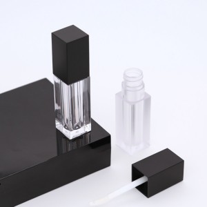 EGAC57 Botellas vacías de brillo de labios Paquetes transparentes Tapa mate de tubo de lápiz labial líquido con aplicador de punta de pincel