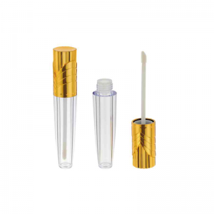 8ml Tuba estetike Lip Gloss Këshillë unike me shkop në formë për vajin e buzëve Shishe e pastër me kontejnerë të lezetshëm me paketim të zbrazët me furçë