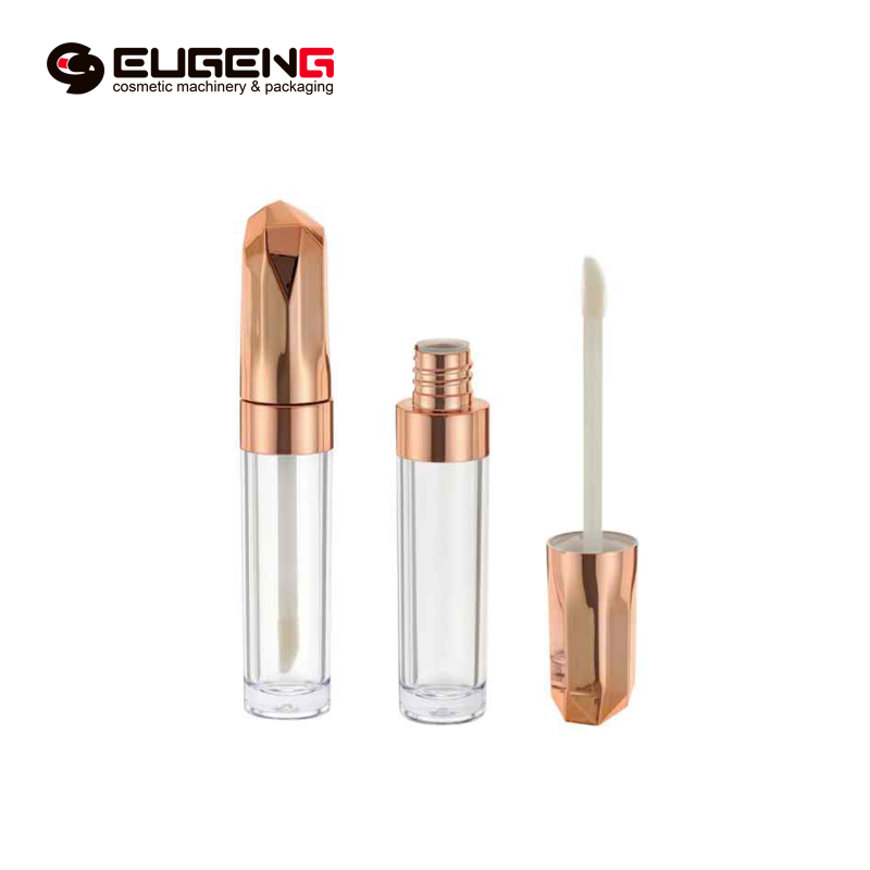 Popular Design for Plastic Lip Gloss Containers - 6ml unique empty lip gloss tubes with wand gold diamond wave cap luxury fancy clear cylinder bottle for lip oil containers cute packaging for lip ...
