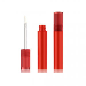 4ml claro único redondo bonito tubo de gloss vazio recipientes de brilho labial garrafa de batom líquido transparente com aplicador de ponta de pincel