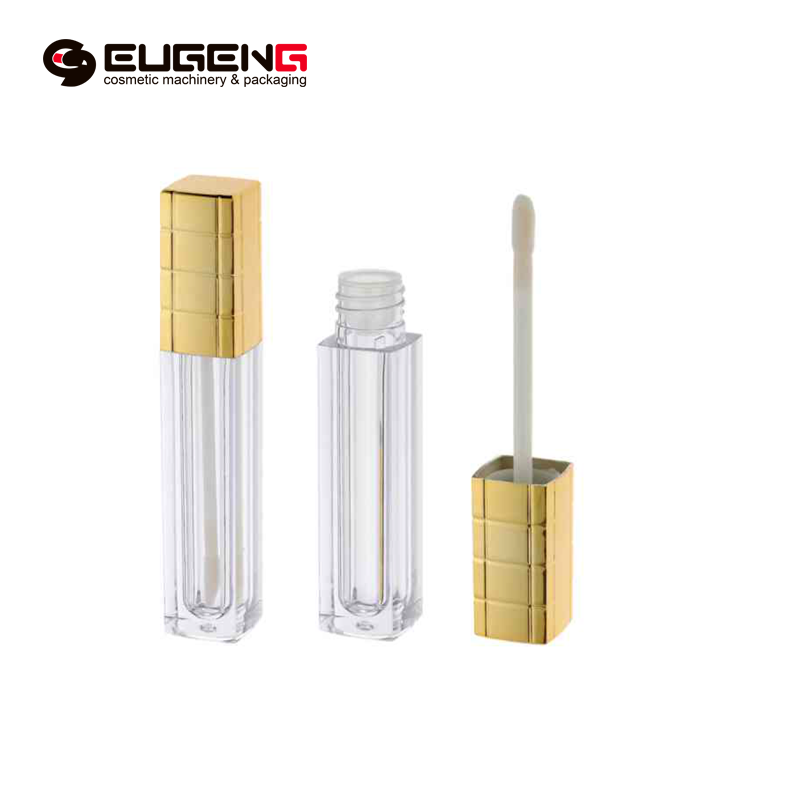 Hot-selling Lip Gloss Containers Cute - Personalized 5ml Gold Wand Lip Gloss Tubes Empty Square Bottles for lip glaze tube Unique case Cute lipgloss packaging tube – EUGENG