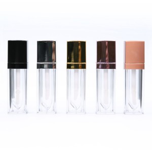 EGAC27 4.5ml Clear Lip Gloss Containers Silver black rose gold ສີມ່ວງ pink golden color customize lipgloss bottle square liquid lipstick tube