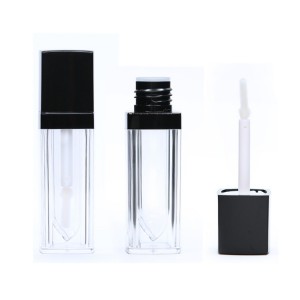 EGAC27 4.5ml Clear Lip Gloss Containers  Silver black rose gold purple pink golden different color customize lipgloss bottle square liquid lipstick tube