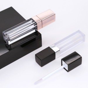 square lip gloss containers empty cute clear bottle rose gold wand silver collar lip oil tubes plastic bottles for lip glaze with apllicator