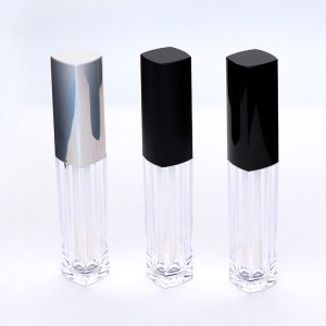 Liquid Lipstick Container Empty mini cute lip gloss containers small square matte black metalized silver frosted lip gloss tubes customized
