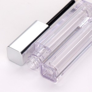 lege mini schattige lipglosscontainers kleine vierkante matzwarte gemetalliseerde zilveren matte lipglossbuizen met borstel