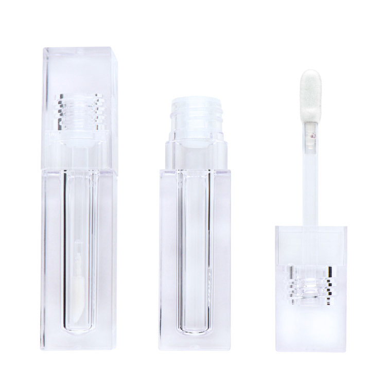 5ml  transparent lip gloss tubes with all clear wand fancy empty square lip oil containers cute bottles for lip gloss High quality recyclable Featured Image