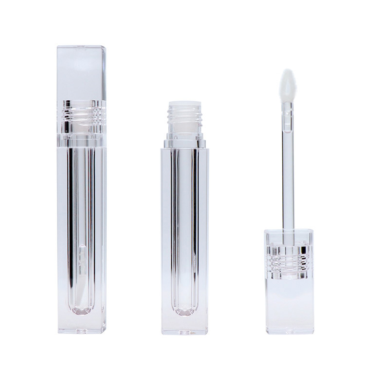 China OEM Pretty Lipstick Tubes - empty square glaze lip gloss tube cosmetics packaging all clear liquid lipstick containter  lipgloss bottle – EUGENG
