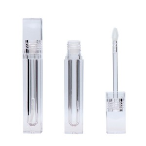 china wholesale 3.5ml empty square lip gloss tubes transparent with all clear wand containers cute bottles for lip gloss High quality recyclable