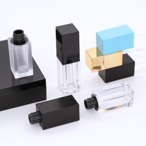 Flaconi vuoti per lucidalabbra mini confezione lucidalabbra blu nero trasparente con applicatore a punta di pennello tubo per rossetto liquido trasparente