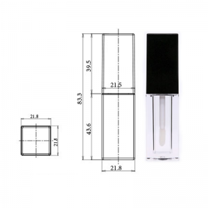 empty Lip gloss bottles mini clear black blue lip gloss package with brush tip applicator transparent liquid lipstick tube