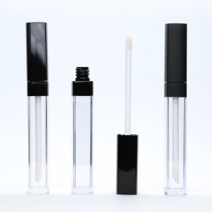 Bottle Lip Gloss square silver matte printed customized liquid lipstick container Clear Lip Gloss Tube