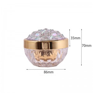 Nuovo contenitore per crema per il viso in vaso per crema per il viso vuoto da 50 g in acrilico diamantato di lusso