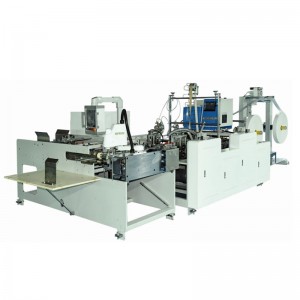 Automatic round rope paper handle pasting machine