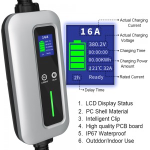 3phase 16A 11KW portable ev charger type 2 11KW ev charger